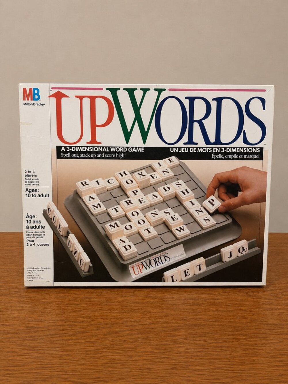 1986 Milton Bradley Upwords 3-Dimensional Word Game Complete Vintage